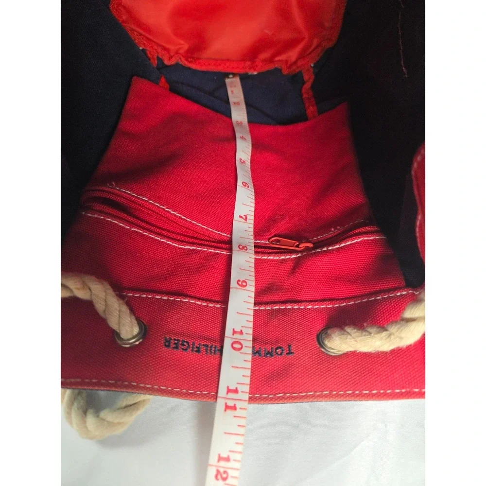 Tommy Hilfiger Lobster Print Canvas Backpack Nautical Coastal Bag
